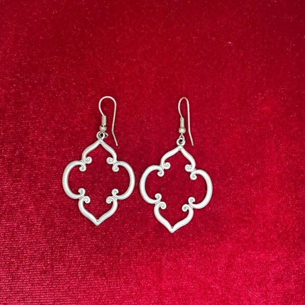 Light Silver-plated Look 1-1/2” Dangle Earrings
